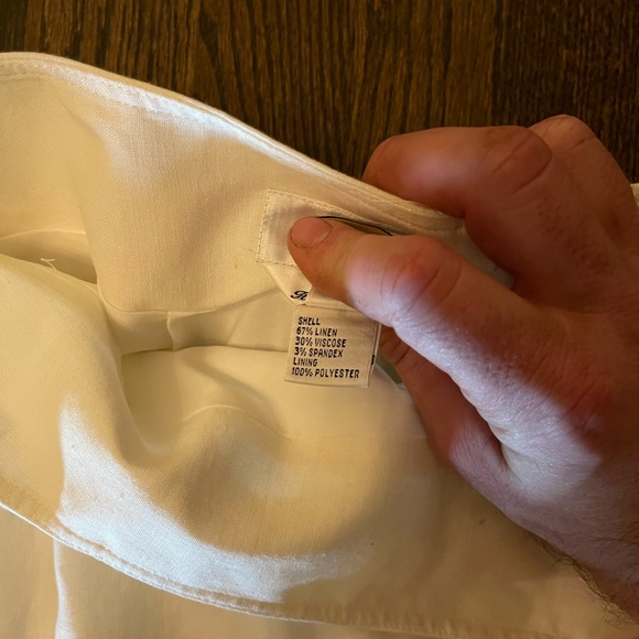 Talbots Ivory Linen Blend Skirt 18 - Picture 3 of 5